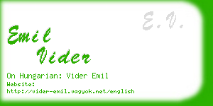 emil vider business card
